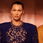 Bella Hadid’s Blue Lace Naked Dress at PFW 2025 Marks the Return of a Runway Queen 8 Bella Hadid’s Blue Lace Naked Dress at PFW 2025