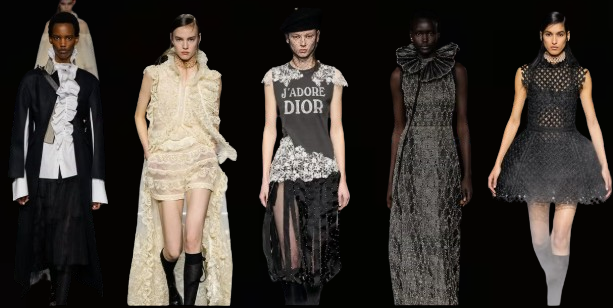 Dior Fall/Winter 2025 runway look with historical fashion influences