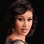 Cardi B's Emo Hairstyle with Colorful Two-Tone Hair