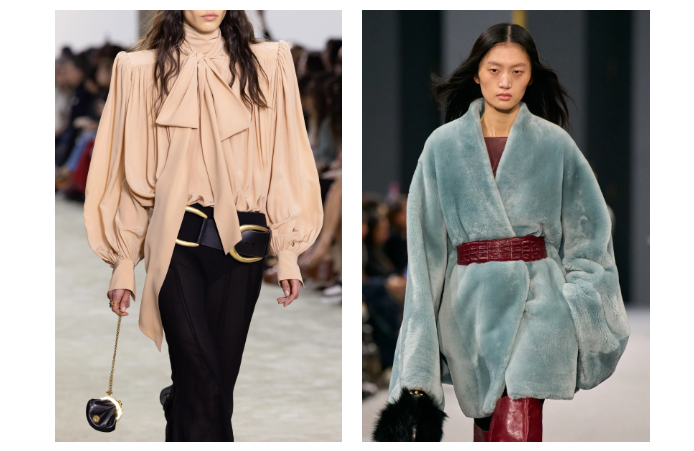 Is the Extra-Wide Belt Making a Comeback in 2025? 1 Model wearing an extra-wide belt over a sleek coat on the runway, showcasing the bold fashion trend’s 2025 revival.