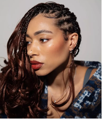 10 Protective Hairstyles for Spring That’ll Have You Serving Looks All Season 1 A woman flaunting a trendy spring protective hairstyle, featuring flawless braids and twists, perfect for spring’s fresh and stylish vibe.