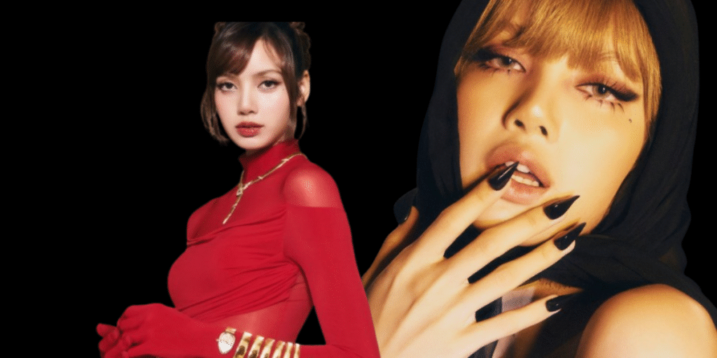 Lisa stuns with dramatic reptilian claw nails at Coachella 2025, created by nail artist Juan Alvear to match her thorny silver bodysuit.