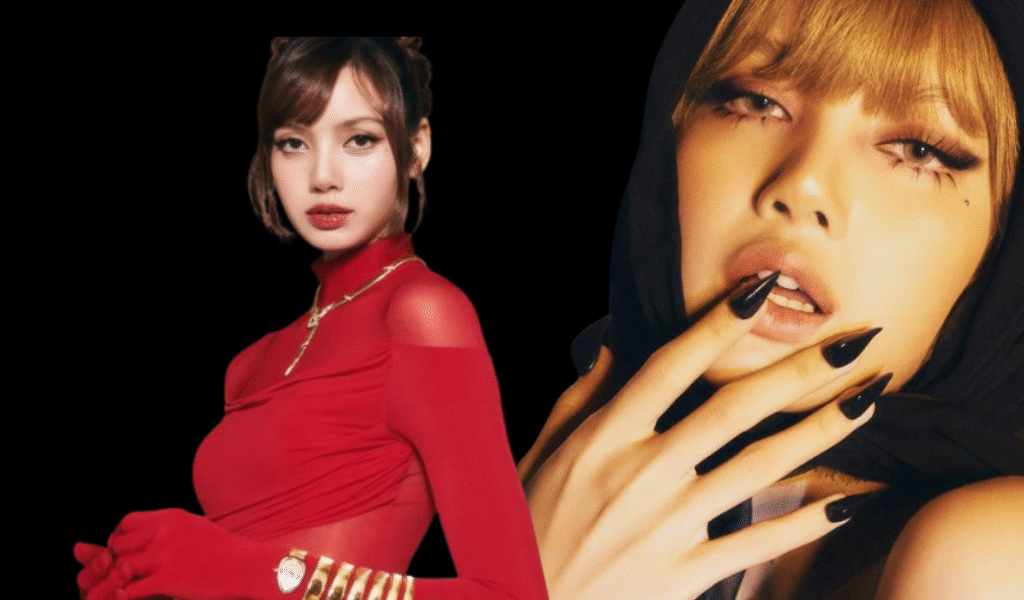 Lisa stuns with dramatic reptilian claw nails at Coachella 2025, created by nail artist Juan Alvear to match her thorny silver bodysuit.