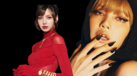 Lisa stuns with dramatic reptilian claw nails at Coachella 2025, created by nail artist Juan Alvear to match her thorny silver bodysuit.