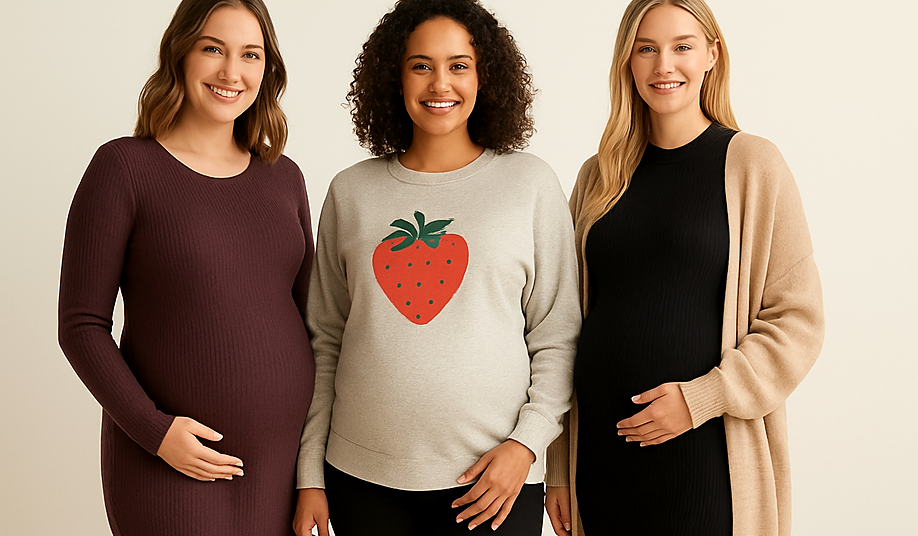 Cozy fall maternity clothes from Amazon 2025 edit.