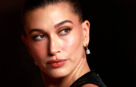 Hailey Bieber makeup-free selfie showing mild perioral dermatitis flare-up around her mouth.