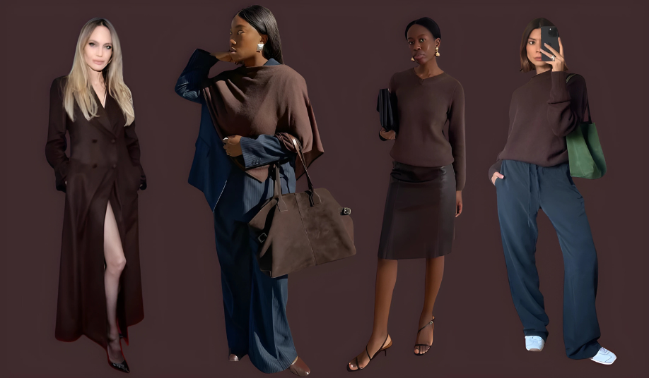 Celebrity style in chocolate brown outfits for fall must-have hue trend