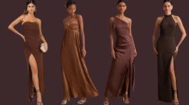 models in a chocolate brown trench coat, showing why chocolate brown is fall’s defining fashion hue.