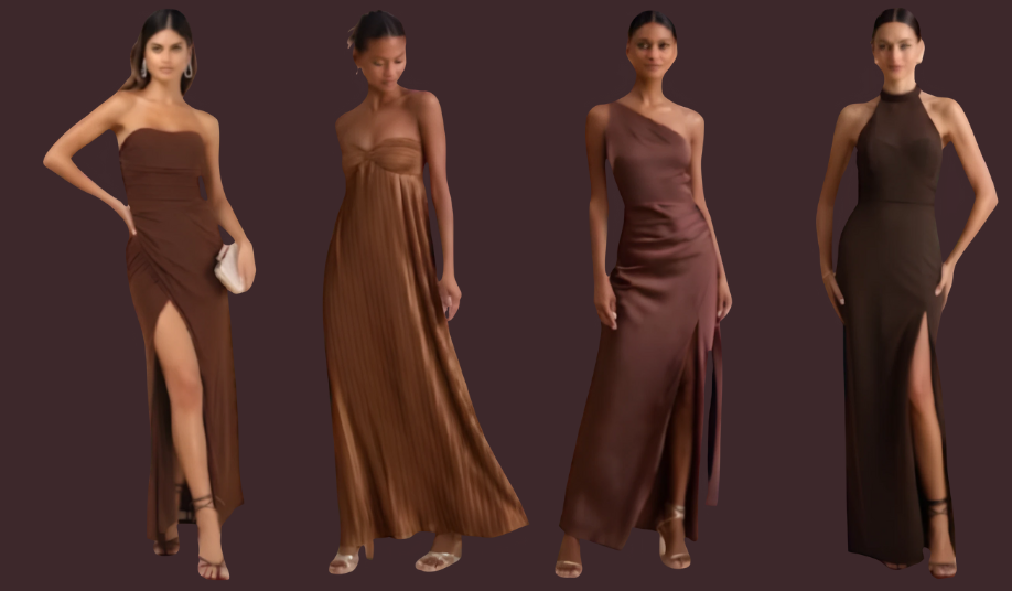 models in a chocolate brown trench coat, showing why chocolate brown is fall’s defining fashion hue.