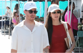 Nina Dobrev and Shaun White holding hands at LA farmers market before breakup.