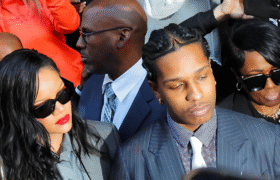 A$AP Rocky and Rihanna at an event together, showcasing their undeniable connection and love.