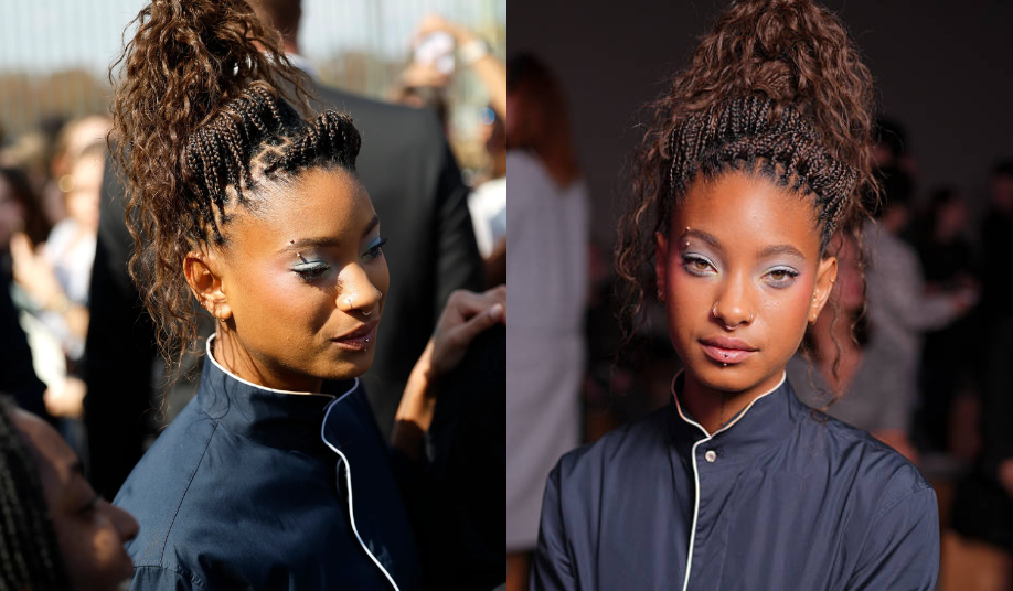 We Spotted Willow Smith’s Stacked Braided Updo & Frosty Baby-Blue Eyeshadow at Paris Fashion Week 2 We Spotted Willow Smiths Stacked Braided Updo Frosty Baby Blue Eyeshadow at Paris Fashion Week starwatchjournal