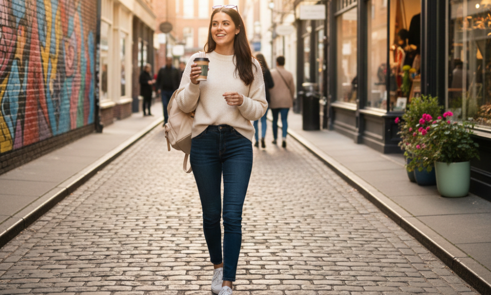 Bleisure Playbook: 11 Tips to Combine Work Trips With Mini Vacations 6 Young professional exploring a new city during a bleisure mini-vacation, enjoying streets, local cafes, and cultural landmarks