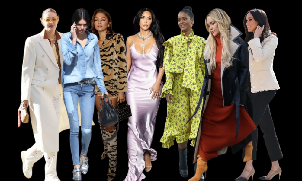 A close up view of celebrity street style to shop now