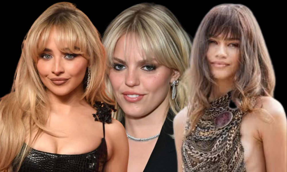 TikTok micro-hair trends including wispy fringes, Birkin bangs, and viral hairstyles being styled in a real salon