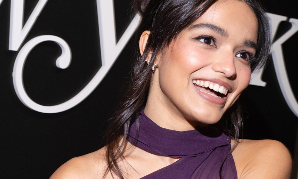 Rachel Zegler Stunned in a Peek-a-Boo Plum Dress for NYMag’s Culturati Cocktail Party 1 Rachel Zegler wearing a plum peek-a-boo sheer LaQuan Smith dress at NYMag’s Culturati Cocktail Party.