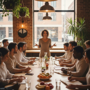 Recover Well social wellness event with group rituals, journaling, and community engagement.