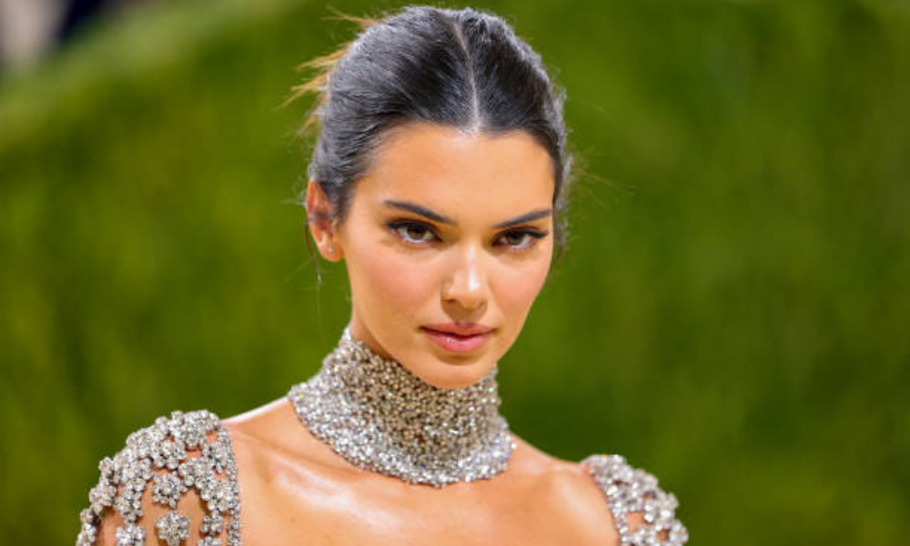 Close-up of Kendall Jenner Botox facial treatment results